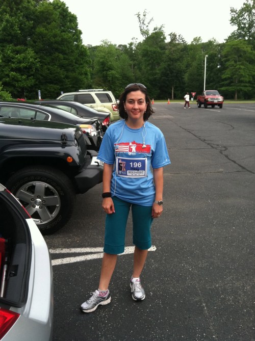 Before the Chick fil-A 5K. My first run ever.