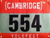 Cambridge 5K Yulefest bib